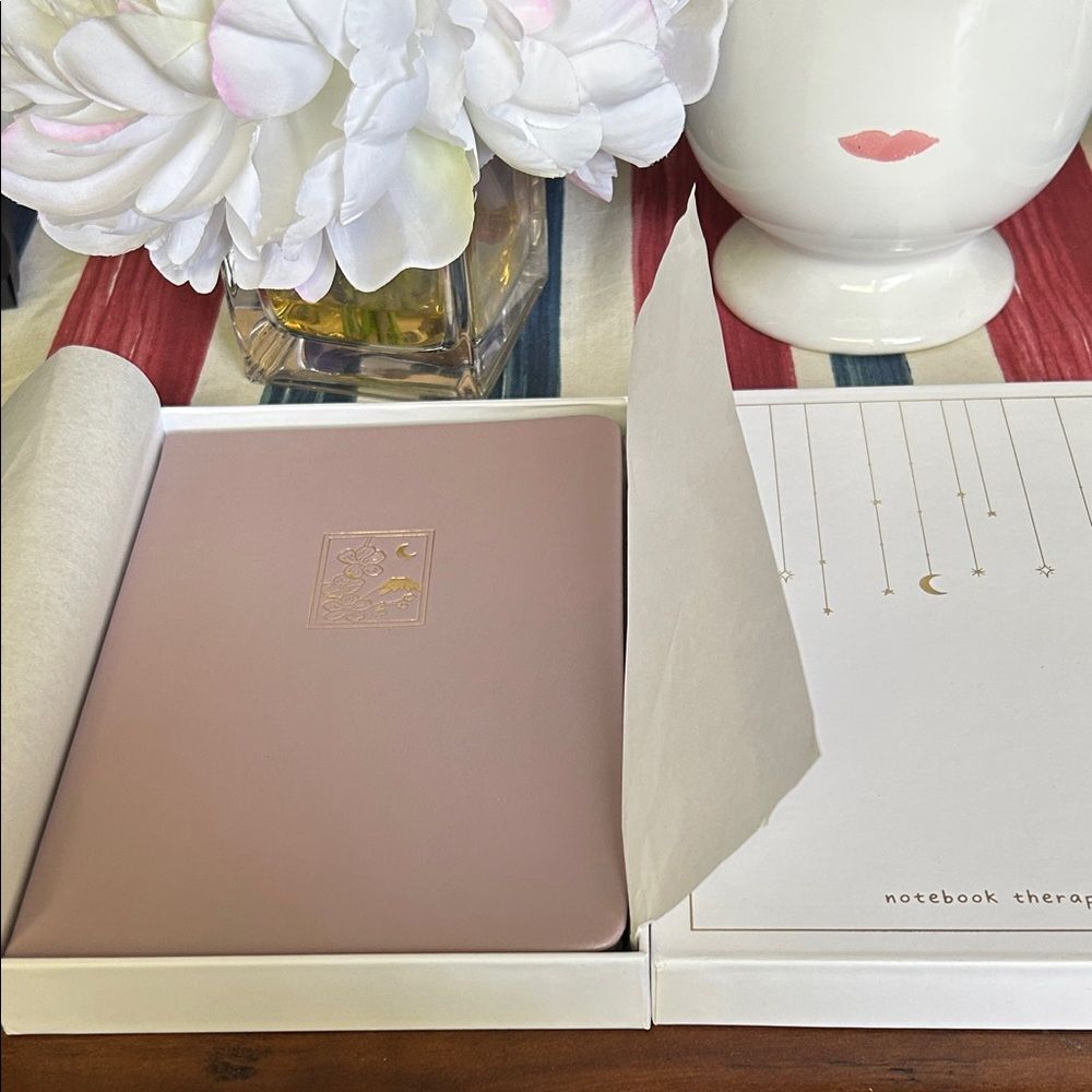 Tsuki Pink light color  Notebook with Gold Accents new notebook therapy